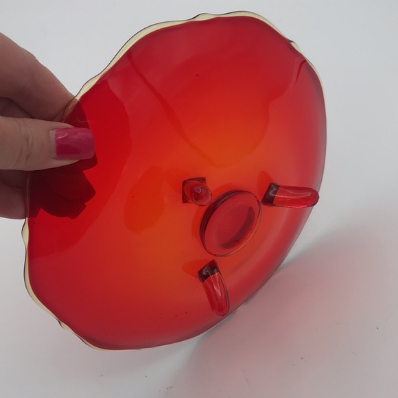 VTG Viking Amberina Footed Bon Bon Dish - Picture 2 of 5